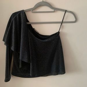 Zara | One Shoulder Shiny Top